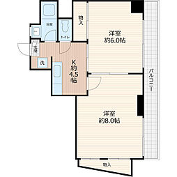 高峰コーポ2 2Kの間取図画像