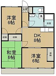 アーコサンティ向ヶ丘 3DKの間取図画像