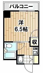 グレイスコート幸2 1Kの間取図画像