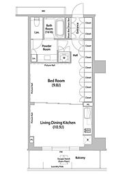 飯田橋ガーデン 1LDKの間取図画像