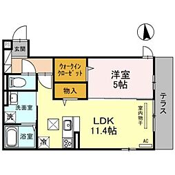 スペチアーレ平野東 1LDKの間取図画像