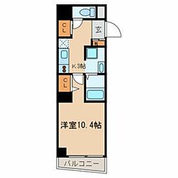 ボナール縁 1Kの間取図画像