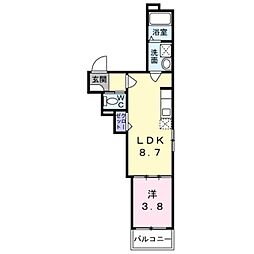 Faseciaクローバー 1LDKの間取図画像