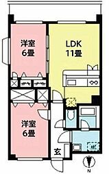 K.S若葉台 2LDKの間取図画像