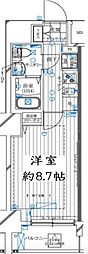 レガリス亀戸 1Kの間取図画像