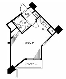 日神パレステージ石川町 ワンルームの間取図画像