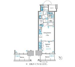 パークアクシス豊洲キャナル 1DKの間取図画像