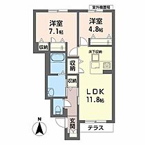 メゾン　フレールＡ A102 ｜ 大阪府八尾市上之島町北２丁目46-1（賃貸アパート2LDK・1階・57.75㎡） その2