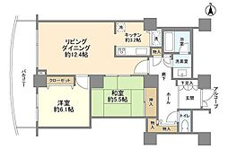 ザ・ガーデンタワーズサンセットタワー 2LDKの間取図画像