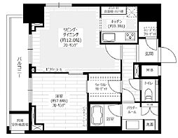 グランドコンシェルジュ六本木 1LDKの間取図画像