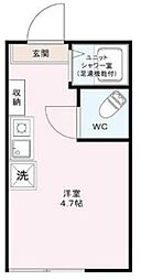 アーバンプレイス代々木公園WEST 1階ワンルームの間取り