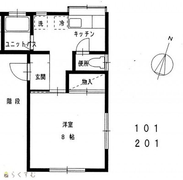 コーポサンシャイン 101｜新潟県長岡市蓮潟３丁目(賃貸アパート1K・1階・28.91㎡)の写真 その2