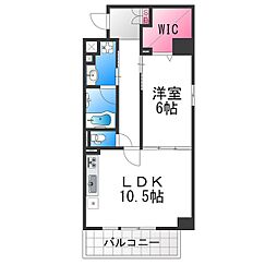 コージーコート 1LDKの間取図画像
