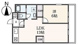 ライムハイツ美原 1LDKの間取図画像