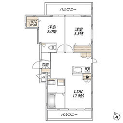 Kirsche Ichikawa 2LDKの間取図画像