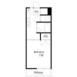 プランドールA 1Kの間取図画像