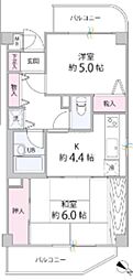 やまぎしクオリティ 2DKの間取図画像