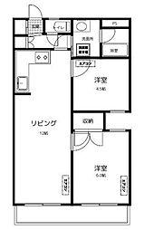 フェリックガーデン 2LDKの間取図画像