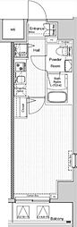 VERXEED阪東橋MAXIV 1Kの間取図画像