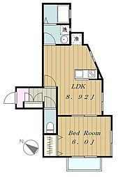 原町田レジデンシャル2 1LDKの間取図画像