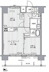 センテニアル王子神谷 2LDKの間取図画像