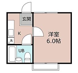 ジョイハウス1 1Kの間取図画像