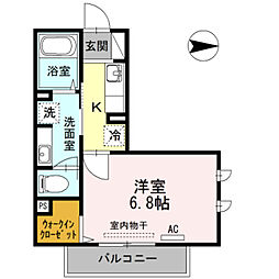 グラディート高田馬場 1Kの間取図画像