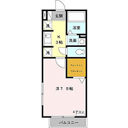 ラフローラ 1Kの間取図画像