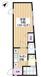 ライブリー平和台 1Kの間取図画像