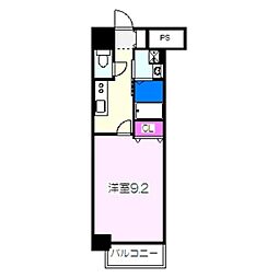 TKアーバンコート津久野 1Kの間取図画像