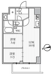 リテラス南千住サウス 2LDKの間取図画像