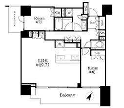 ザ・パークハウス赤坂レジデンス 2LDKの間取図画像