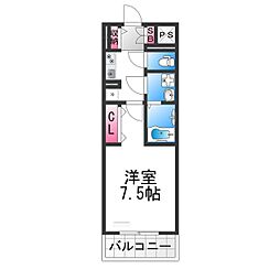 S-RESIDENCE堺市駅前 6階1Kの間取り