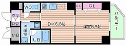 PRIMAVERA福島 1DKの間取図画像