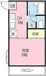 メゾンサンク 1DKの間取図画像