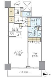 ブリリアタワー川崎 1LDKの間取図画像
