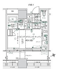 ローレルタワールネ浜松町 3階ワンルームの間取り