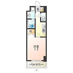 WillDo塚本 1Kの間取図画像
