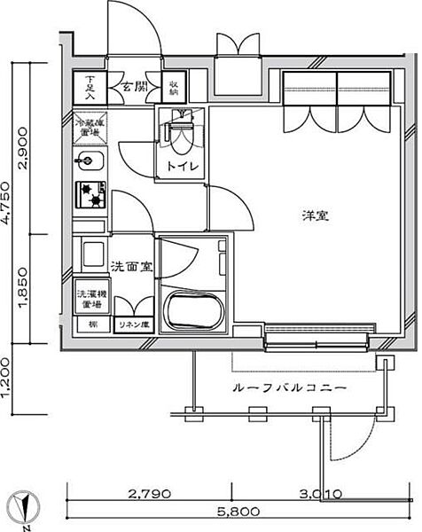 ルーブル聖蹟桜ヶ丘 404｜東京都多摩市一ノ宮２丁目(賃貸マンション1K・4階・27.55㎡)の写真 その2