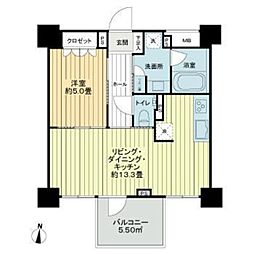 レクセル高田馬場 1LDKの間取図画像