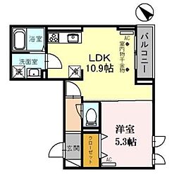 シャルール川越 1LDKの間取図画像
