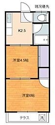 コーポ美久 2Kの間取図画像