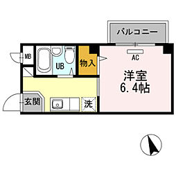 ビュー北花田 1Kの間取図画像