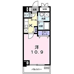 BelleVill代々木公園 1Kの間取図画像