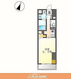 ワシンレジデンス 1Kの間取図画像