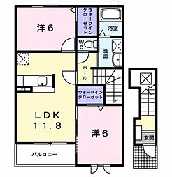 メゾンアンジュ1 2LDKの間取図画像
