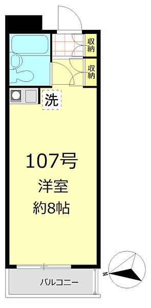 パレロワイヤル弦巻 107｜東京都世田谷区弦巻２丁目(賃貸マンション1R・1階・20.40㎡)の写真 その2