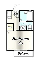 コーポ・トミー5 1Kの間取図画像