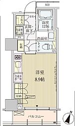 パークアクシス赤坂見附 ワンルームの間取図画像