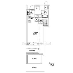 ＴＨＥ　ＲＯＰＰＯＮＧＩ　ＴＯＫＹＯ　　ＳＵＰＥＲＩＯＲ　Ｒ 4階ワンルームの間取り